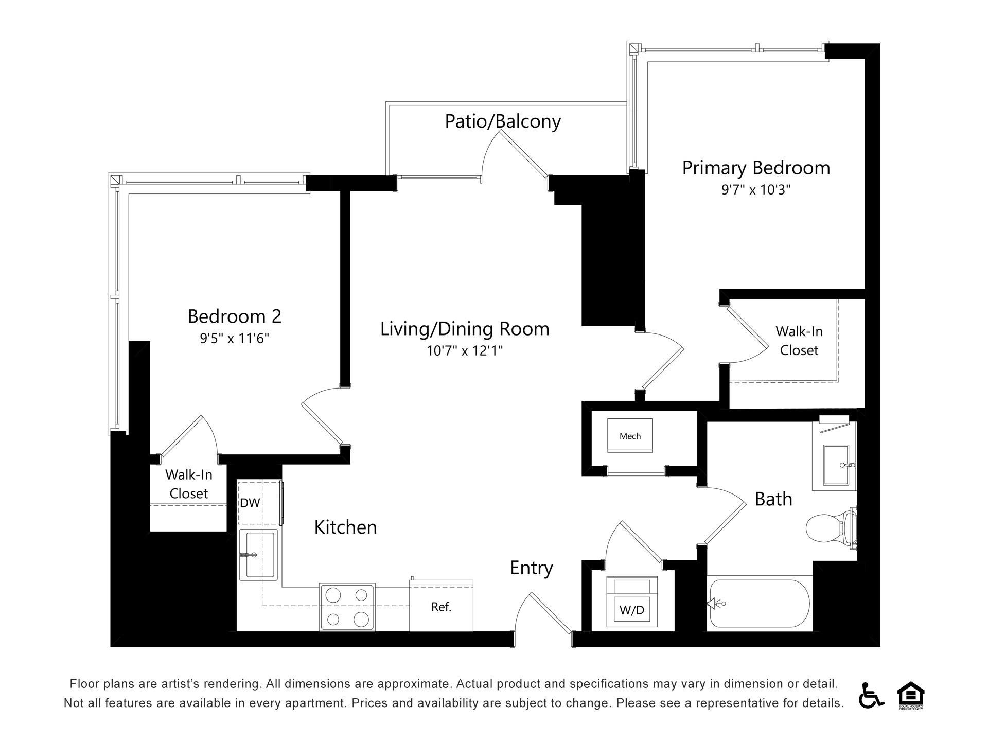 Floor plan layout diagram for B2